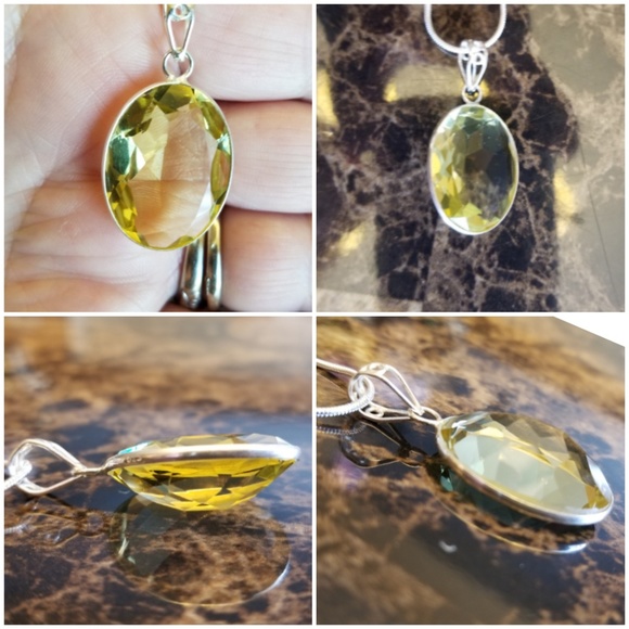 21ct Yellow Tourmaline Pendant 1.5" - Picture 3 of 4